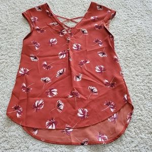 Dynamide top Blouse Orange Brick size S sleeveles